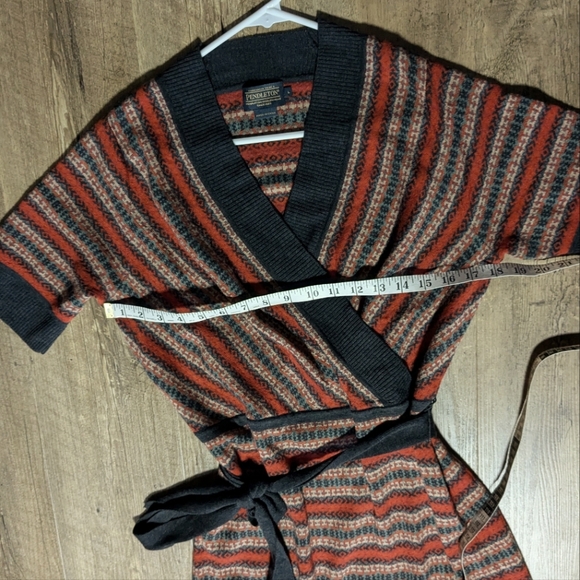 PENDLETON US Women’s Large Washable Merino Wool Quimby Sweater Dress Wrap Belted - Picture 5 of 9